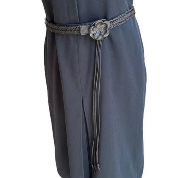 Lafayette 148 Dress Women Size 6 Sleeveless Midi Shirt Dress shirt Belt in Black - Picture 8 of 9